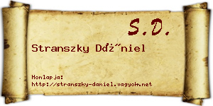Stranszky Dániel névjegykártya